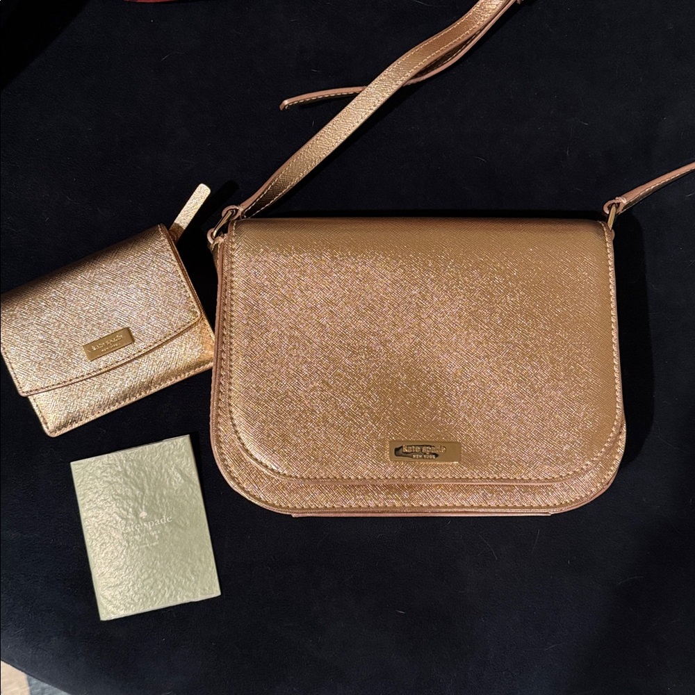 Kate Spade Gold Crossbody Bag with Flap Closure - Picture 2 of 16